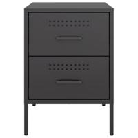Nachtkastje 36x39x50,5 cm staal zwart - thumbnail