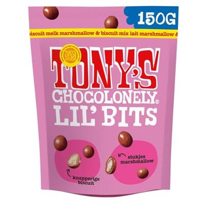 Tony's Chocolonely lil' bits melk marshmallow & biscuit (8x 150gr)