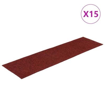 VidaXL Trapmatten zelfklevend 15 stuks 76x20 cm bordeaux rood rechthoekig VidaXL Trapmatten zelfklevend 15 stuks 76x20 cm bordeaux rood rechthoekig