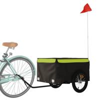 Fietstrailer 45 kg ijzer zwart en groen - thumbnail