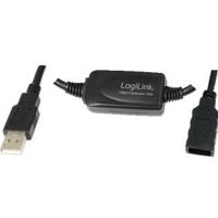 LogiLink UA0146 USB-kabel USB 2.0 USB-A stekker, USB-A bus 20.00 m Zwart - thumbnail