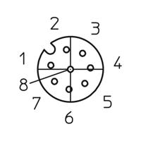 Lutronic 1078 Sensor/actuator connector, geassembleerd M12 Aantal polen (sensoren): 8 Koppeling, haaks 2.00 m 1 stuk(s) - thumbnail