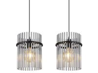 Globo Zwarte hanglampGorley met smoke glas 4-lichts - 15698-4H - thumbnail