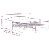 Slaapbank met onderschuifbed 90x200 cm fluweel lichtgrijs - thumbnail