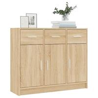 Dressoir 91x28x75 cm bewerkt hout sonoma eikenkleurig - thumbnail