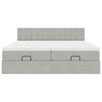 Ottoman bed met matrassen en LED's 180x200cm fluweel lichtgrijs - thumbnail