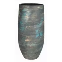 Floran vaas madeira blauw goud maat in cm: 35 x 18 - thumbnail