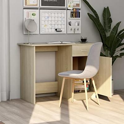 Bureau 100x50x76 cm bewerkt hout sonoma eikenkleurig