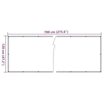 VidaXL Balkonscherm 700x120 cm pvc crèmekleurig