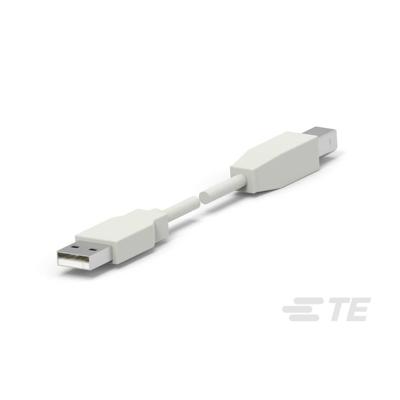 TE Connectivity 1487587-1 USB-kabel USB-A stekker, USB-B stekker 1.00 m