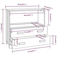 Dressoir HAMAR 85x35x80 cm massief grenenhout donkergrijs - thumbnail