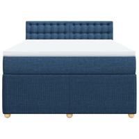 Boxspring met matras stof blauw 140x200 cm - thumbnail