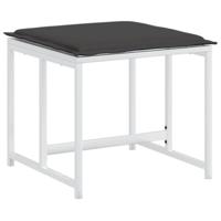 Tuinkrukken 4 st met kussens staal en textileen wit - thumbnail