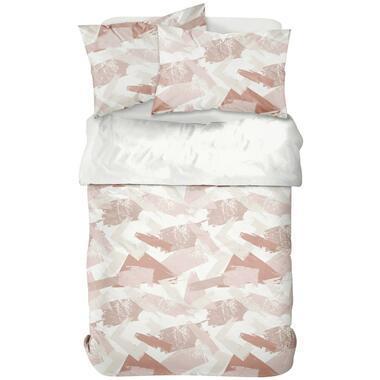 Dekbedovertrek Lille - wit/roze - 240x200/220 cm - Leen Bakker