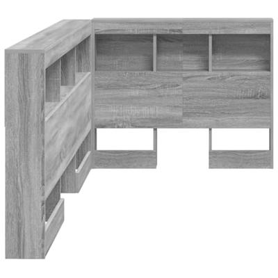 Opberghoofdbord met plank Grijs sonoma 80 cm Bewerkt hout