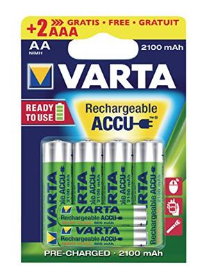 Varta 4 stuks AA oplaadbare batterijen + 2 x gratis AAA - Ready-to-use