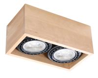 Plafondlamp QUATRO 2 naturel hout - thumbnail