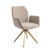 Jesper Home Draaibare Eetkamerstoel 'Misaki' Turn Gold, kleur Sand Strand - thumbnail