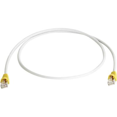 Telegärtner RJ45 (cross) Netwerkkabel Aansluitkabel CAT 6A S/FTP 5.00 m Grijs Vlambestendig, Snagless