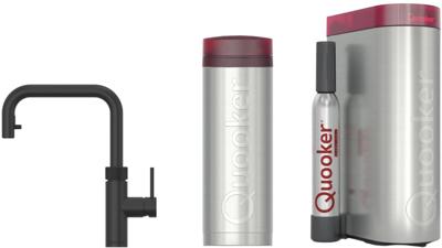 Quooker Flex Square met PRO3 boiler en CUBE reservoir 5-in-1 kokend water kraan zwart