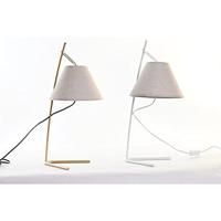 Bureaulamp DKD Home Decor Gouden Metaal Linnen Wit 50 W Modern (25 x 31 x 57 cm) (2 Stuks) - thumbnail