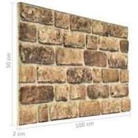 Wandpanelen 11 st 3D donkerzand baksteen EPS - thumbnail