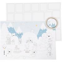 Creativ Company Kerst kalender, afm 30x42 cm, wit, 3 stuk/ 1 doos - thumbnail