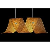 Plafondlamp DKD Home Decor Lichtbruin Hout Bamboe 50 W 220 V 80 x 30 x 30 cm - thumbnail