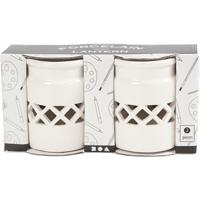 Creativ Company Lantaarn, h: 8 cm, d 6,2 cm, wit, 2 stuk/ 1 doos - thumbnail