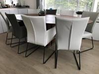 Set van 8 leren eetkamerstoelen - met designpoot - zwart leer - Echt leer, Industrieel, ontdek de vele Leersoorten en Kleuren bij ShopX - thumbnail