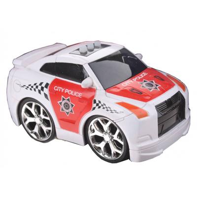 Gearbox politieauto met geluid wit/rood 12 cm