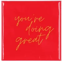 Daan Kromhout Design tegeltje keramiek you're doing great 10x10cm pink - thumbnail