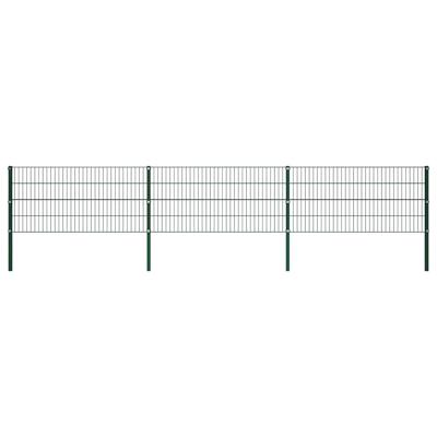 Schuttingpaneel met palen ijzer 522x80 cm groen Schuttingpaneel met palen ijzer 522x80 cm groen