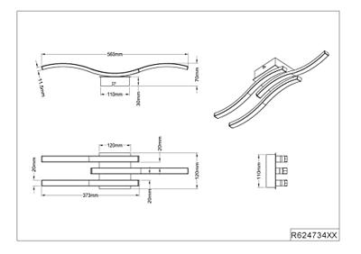 Trio PlafondlampRoute led 4000K zwart - R62473432