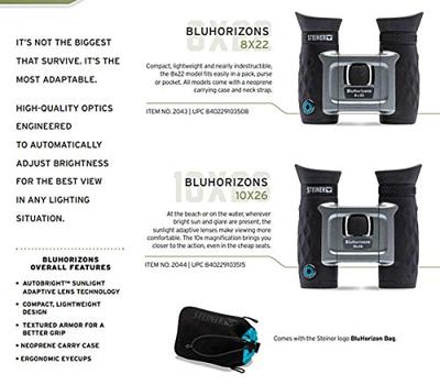 STEINER verrekijker BluHorizons 10x26 - optiek van Duitse kwaliteit, vermindert reflecties of verblinding door water, zand of sneeuw, compact en licht
