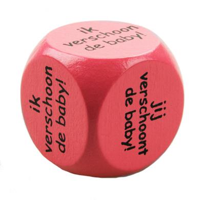 Paper Dreams dobbelsteen ik/jij verschoont baby 2,5 cm hout roze Paper Dreams dobbelsteen ik/jij verschoont baby 2,5 cm hout roze