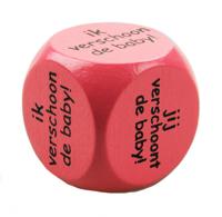 Paper Dreams dobbelsteen ik/jij verschoont baby 2,5 cm hout roze - thumbnail
