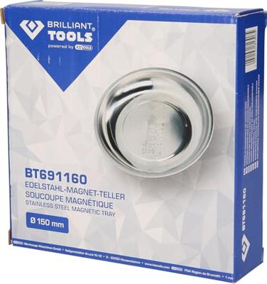 Brilliant Tools BT691160 Roestvrijstalen magneetplaat, Ø 15 cm.