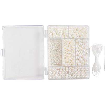 Creativ Company Creatieve box sieraden, halskettingen en armband, ca. 1200 stuk, wit parelmoer, 1 doos