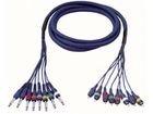 DAP FL64 Multikabel 8x Mono jack naar 8x RCA male 3m