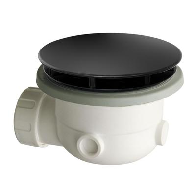 Douchebak Afvoer Xenz Pure Voor Gat 90 mm Met Afdekklep Mat Zwart