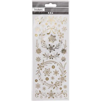 Creativ Company Stickers, kerst sterren, vel 10x24 cm, ca. 29 stuk, goud, 1 vel