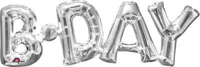 Amscan folieballon BDay 66 x 22 cm zilver