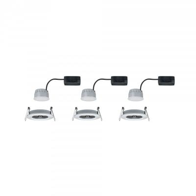 Paulmann Nova Inbouwlamp voor badkamer Set van 3 stuks LED LED 18 W IP44 Aluminium (gedraaid) Paulmann Nova Inbouwlamp voor badkamer Set van 3 stuks LED LED 18 W IP44 Aluminium (gedraaid)