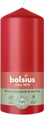 Bolsius stompkaars essentials 6.8x13cm delicate red