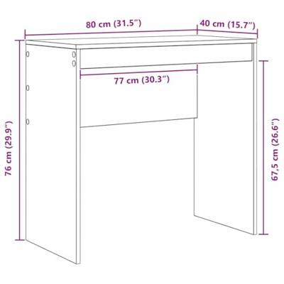 Bureau Sonoma Eiken 80x40x76 cm Gelaagd Hout