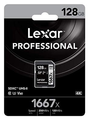 Lexar 1667X 128GB 250MB/s Professional U3 V60 UHS-II SDXC... Lexar 1667X 128GB 250MB/s Professional U3 V60 UHS-II SDXC...