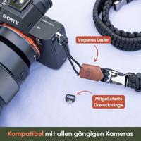 C-Rope Traveler camera strap Silent Black, 100cm Paracord - thumbnail