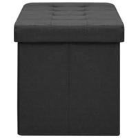 Opbergbank inklapbaar kunstlinnen zwart - thumbnail