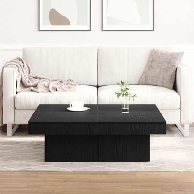 Salontafel Zwart eiken 90 x 90 x 28 cm Bewerkt hout